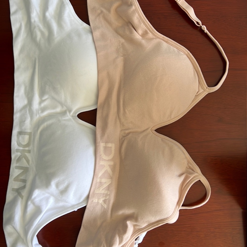 Dkny bralettes beige and white